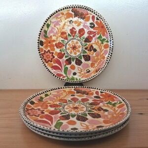 Vintage Melamine 9" Dinner Plates Set‎ Of 4 By Threshold Target Floral Boho